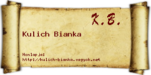 Kulich Bianka névjegykártya